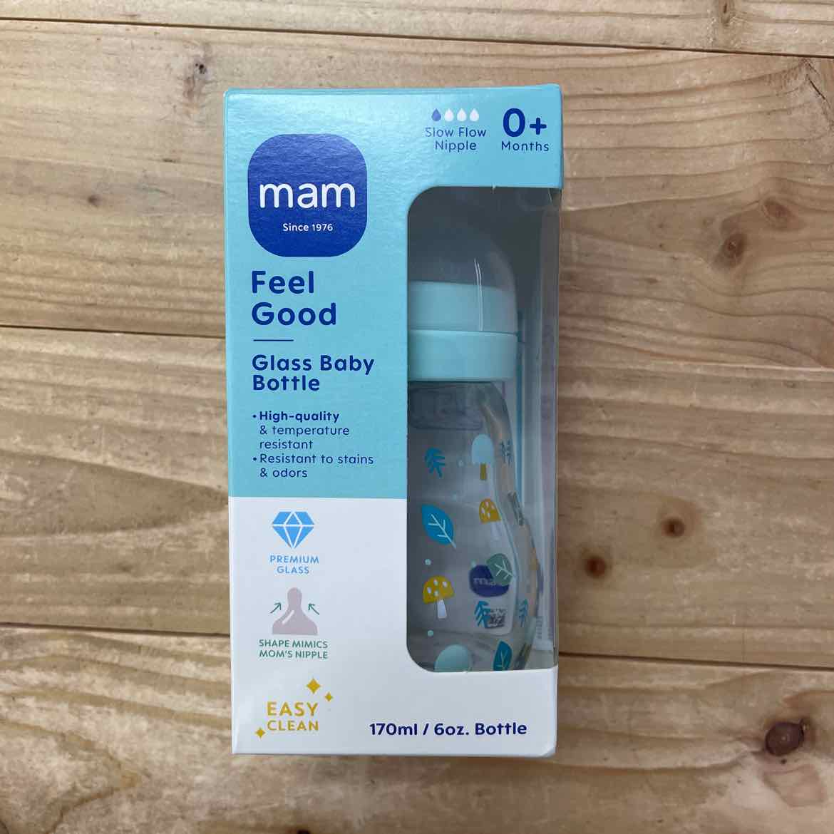 NEW! MAM FEEL GOOD GLASS BOTTLE 6OZ