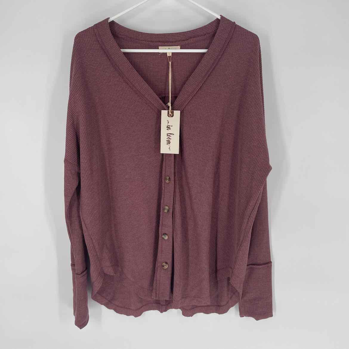 NEW!  IN BLOOM WAFFLE CARDIGAN L