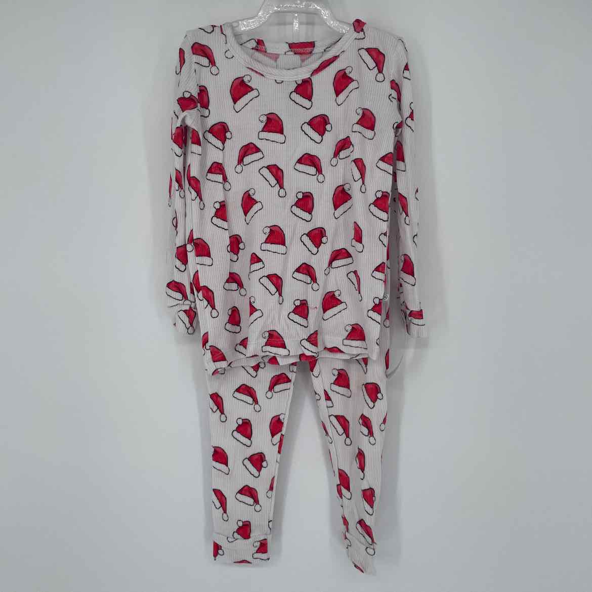 CADEN LANE WAFFLE KNIT BAMBOO SANTA HAT PJS 2T