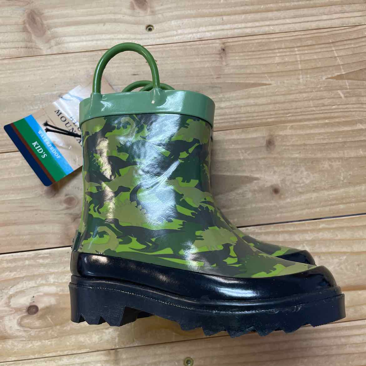 NEW! BLUE MTN CAMO DINO RAIN BOOTS 5 INFANT
