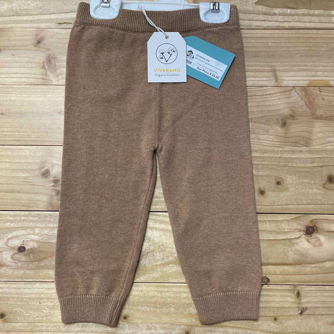 NEW! VIVERANO BROWN SWEATER KNIT PANTS 18-24 MOS