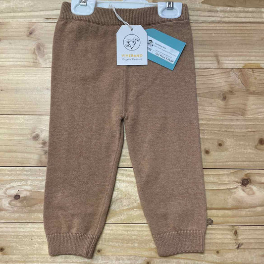 NEW! VIVERANO BROWN SWEATER KNIT PANTS 18-24 MOS