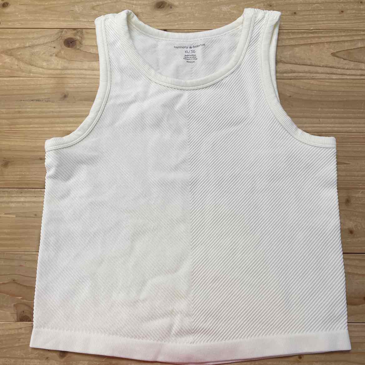 CREAM RIBBED TANK XL