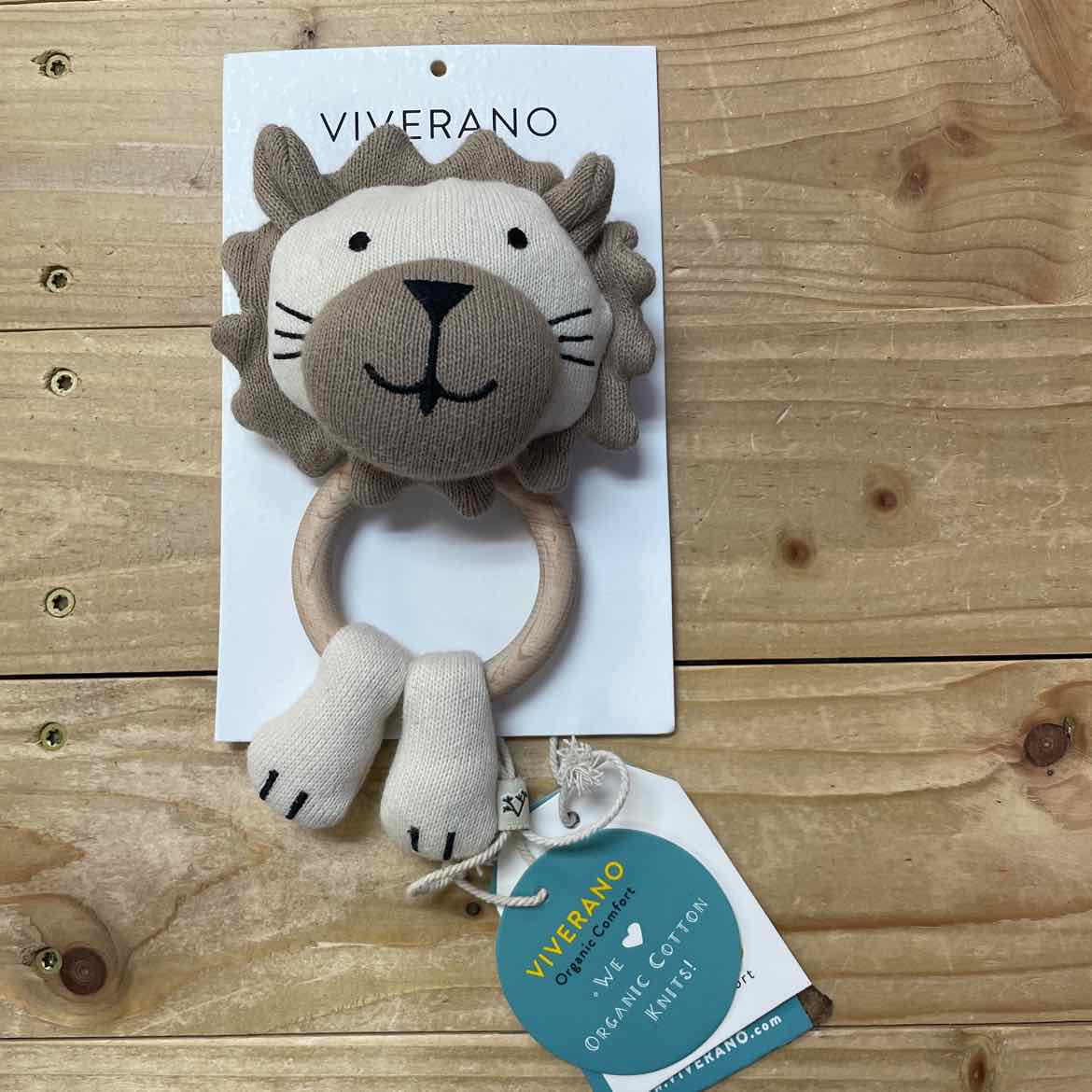 NEW! VIVERANO TEETHING RING RATTLE LION