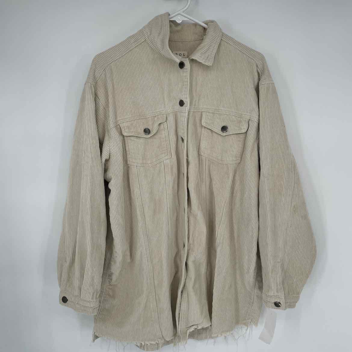 POL CREAM CORD SHIRT L