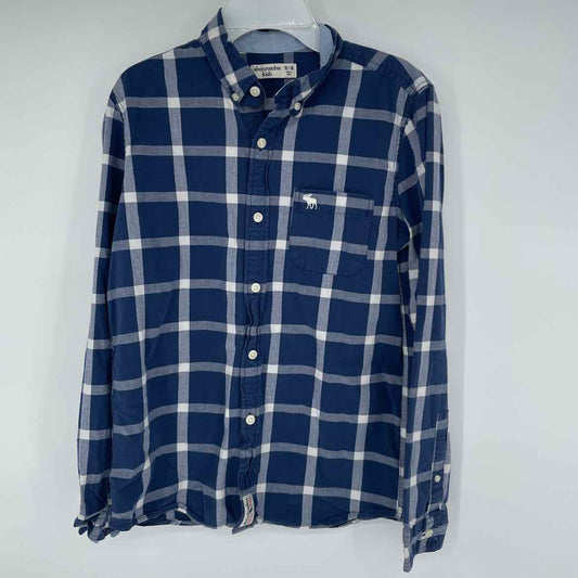 ABERCROMBIE NAVY PLAID SHIRT 15/16