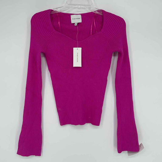 NEW! PINK ROSE SWEATER M