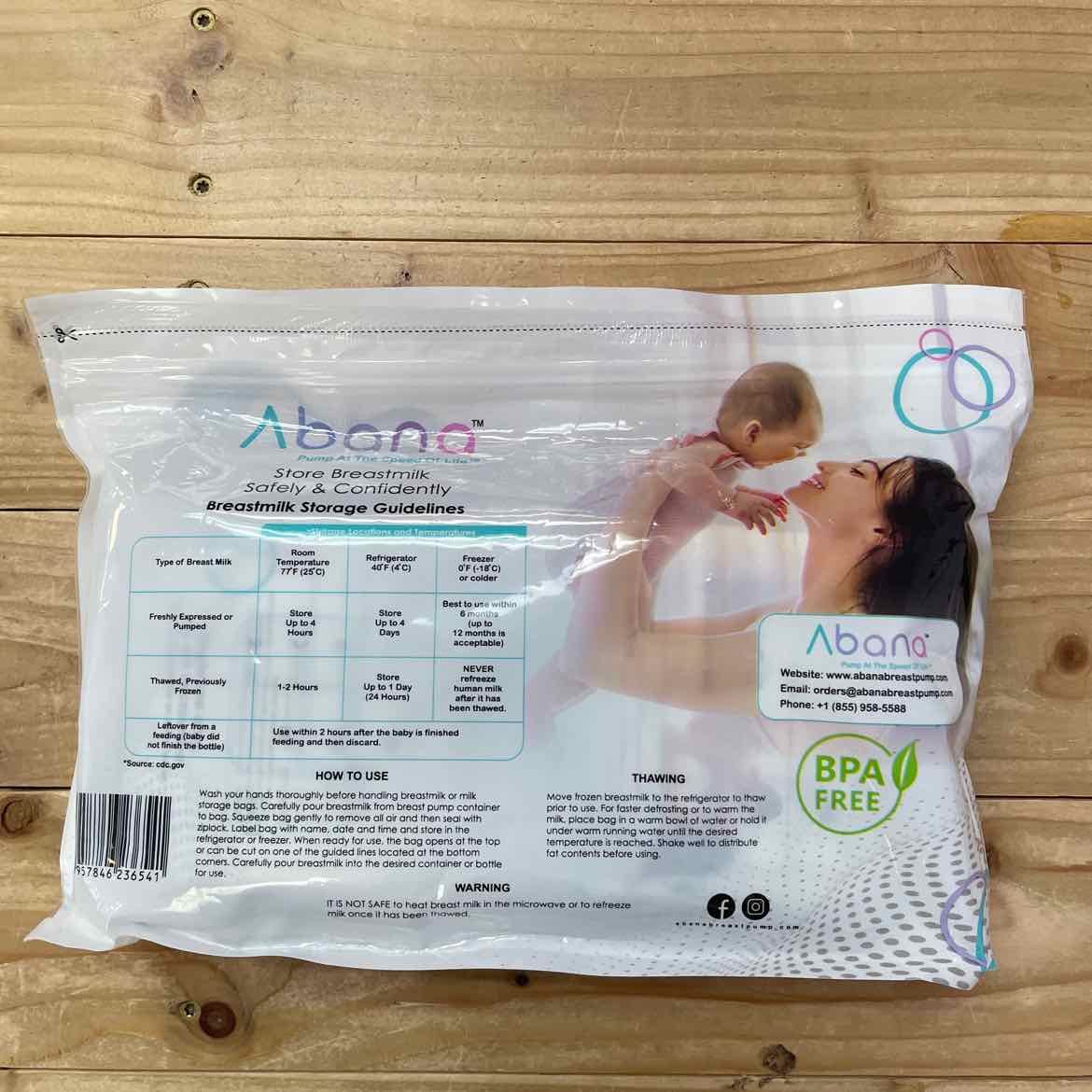 NEW! ABANA BREAST MILK STORAGE BAGS 100 CT