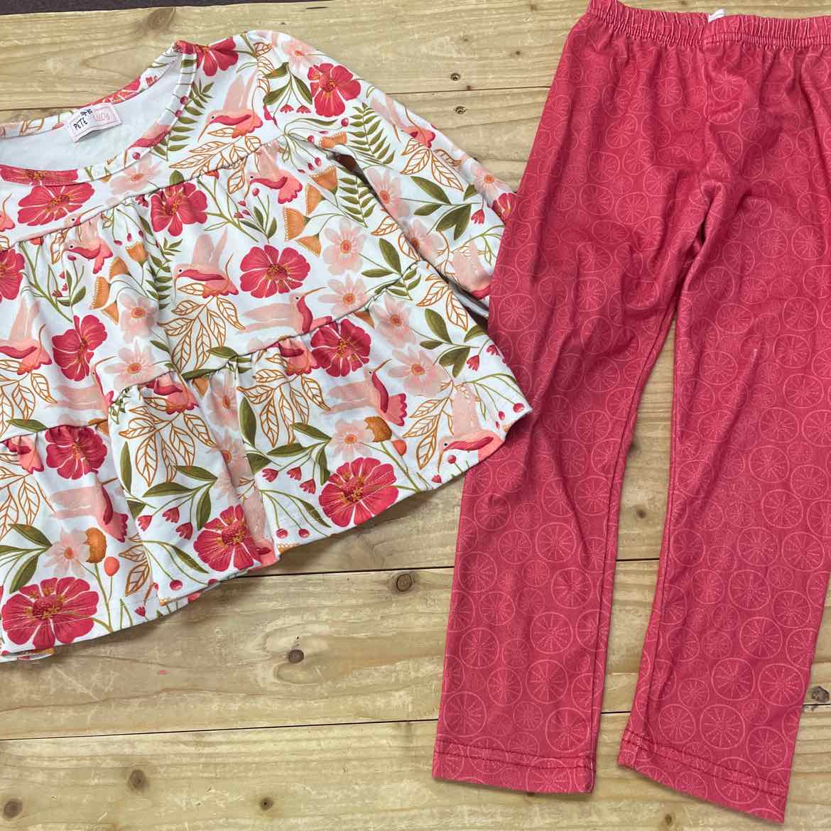 PETE & LUCY WHITE/PINK FLORAL OUTFIT 3T