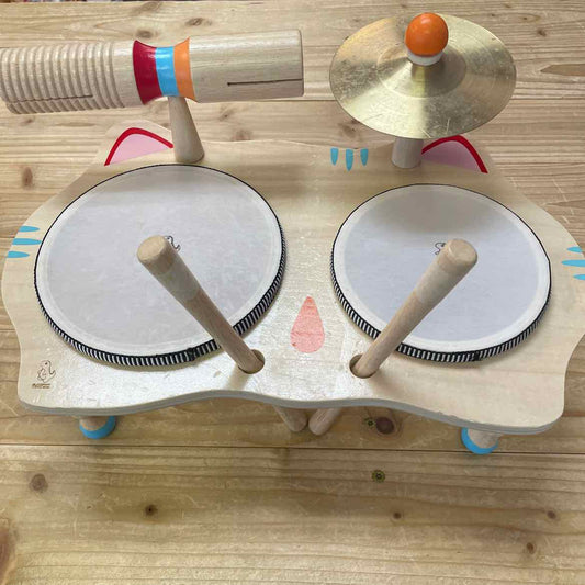 TODDLER WOODEN DRUM SET