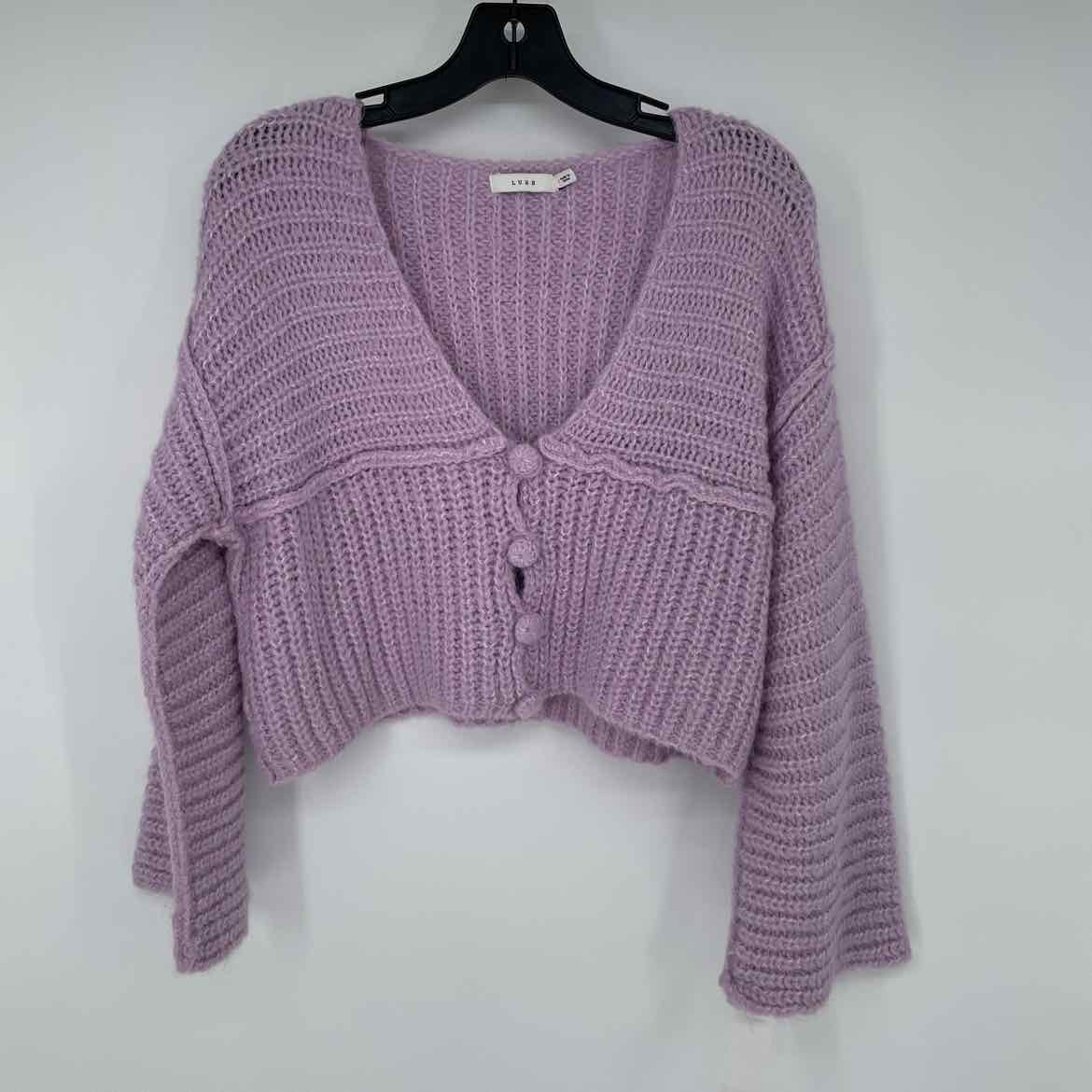 LUSH LILAC CROPPED CARDIGAN S