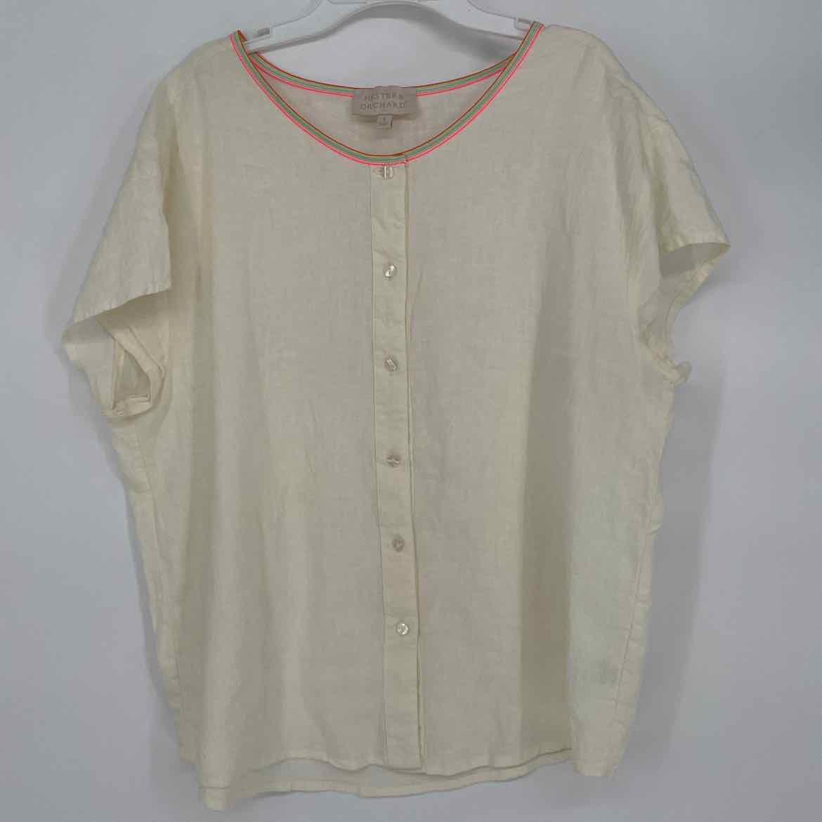 CREAM LINEN BLOUSE S