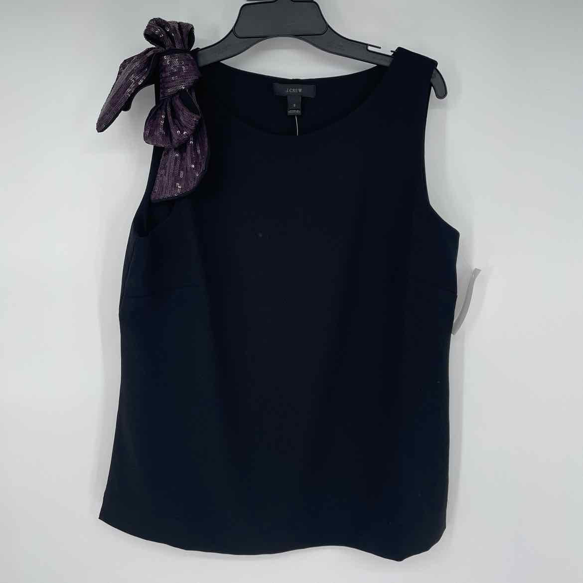NEW! J CREW BLACK SEQUIN BOW TANK 2