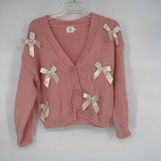 LUNA IVY PINK BOW CARDIGAN S