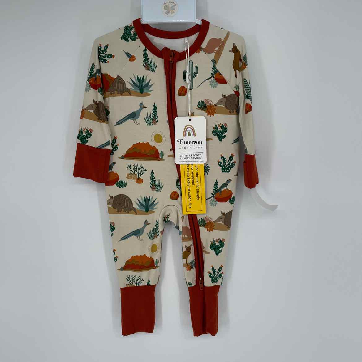 NEW! EMERSON DESERT BAMBOO FOOTIE PAJAMAS NEWBORN