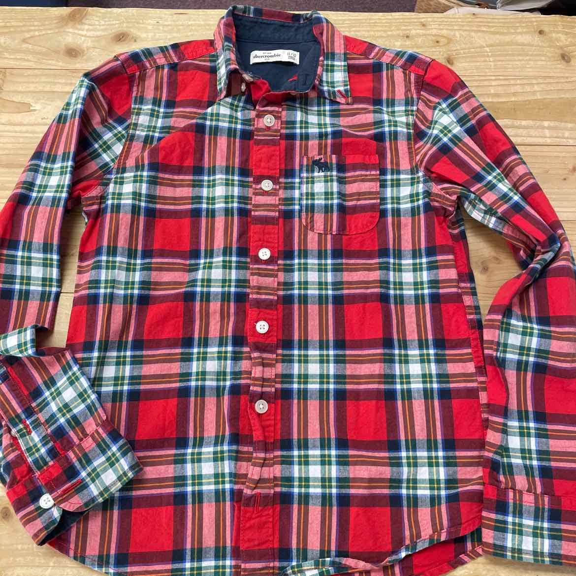 ABERCROMBIE RED PLAID SHIRT 11/12