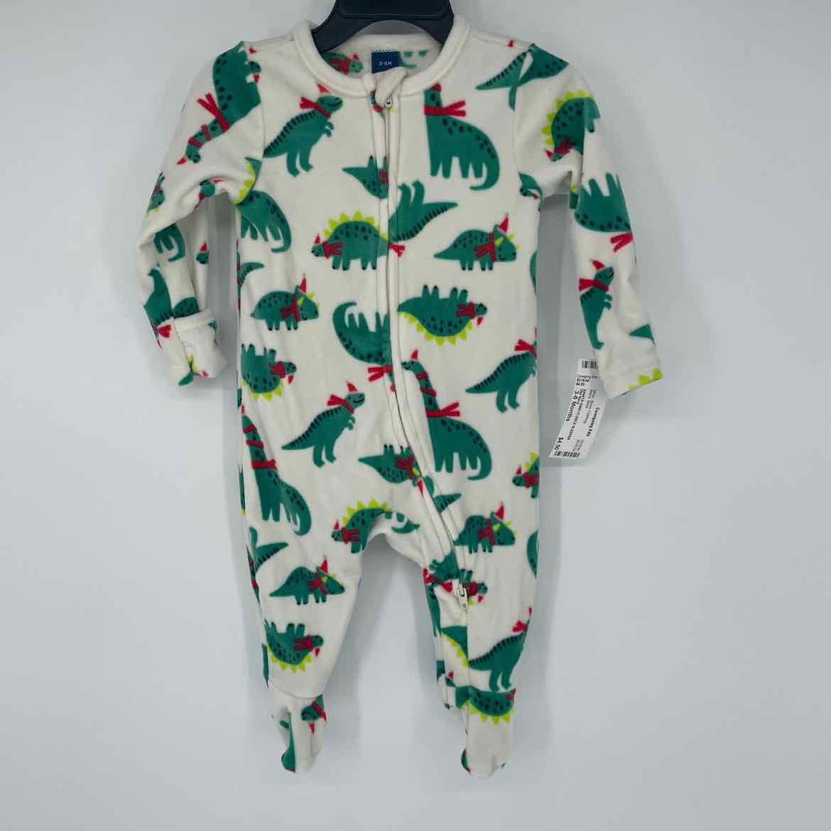 OLD NAVY SANTA DINO FLEECE SLEEPER 3-6 MOS