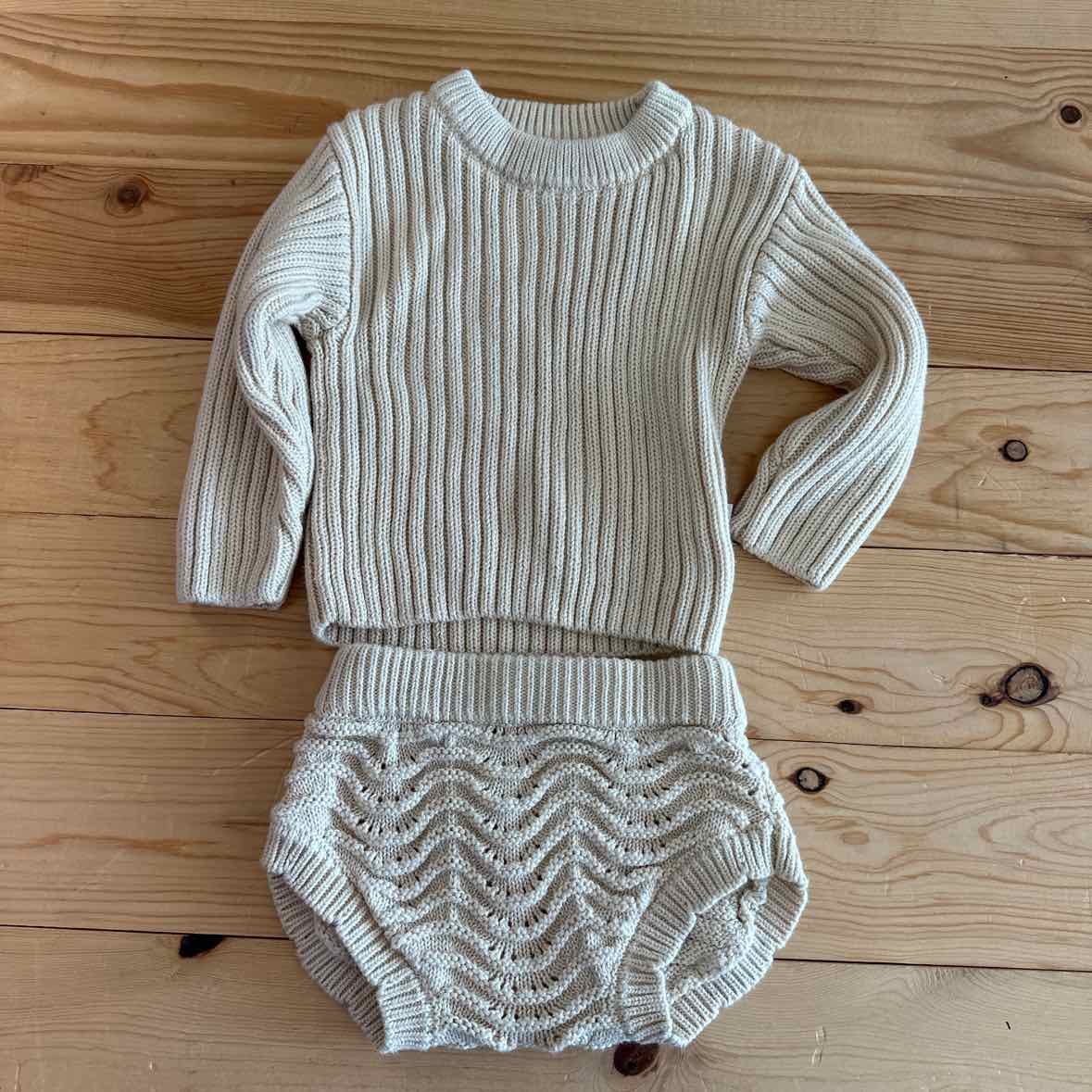 CADEN LANE CREAM SWEATER 2PC 3-6 MOS