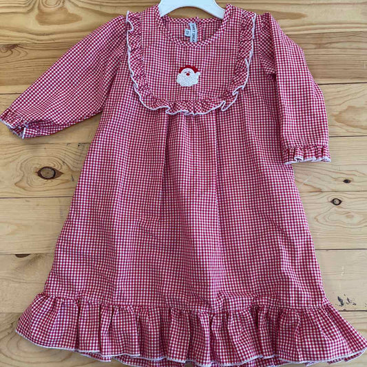 GINGHAM SANTA GOWN 12 MOS