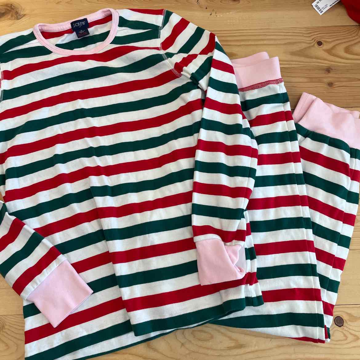 J CREW STRIPED CHRISTMAS PAJAMAS S
