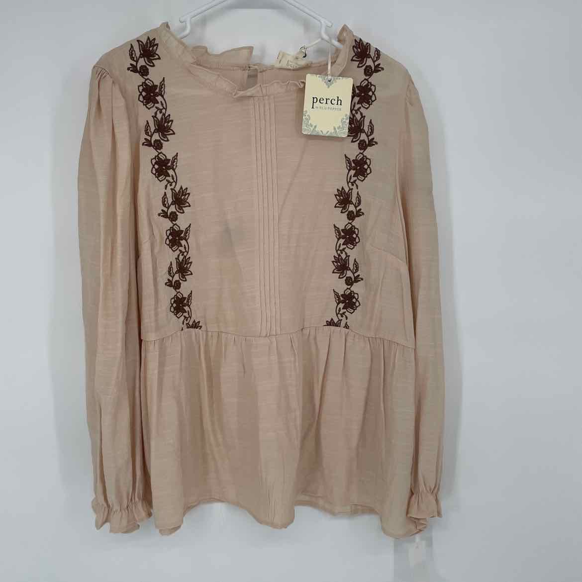 NEW! PERCH EMBROIDERED BLOUSE 1X