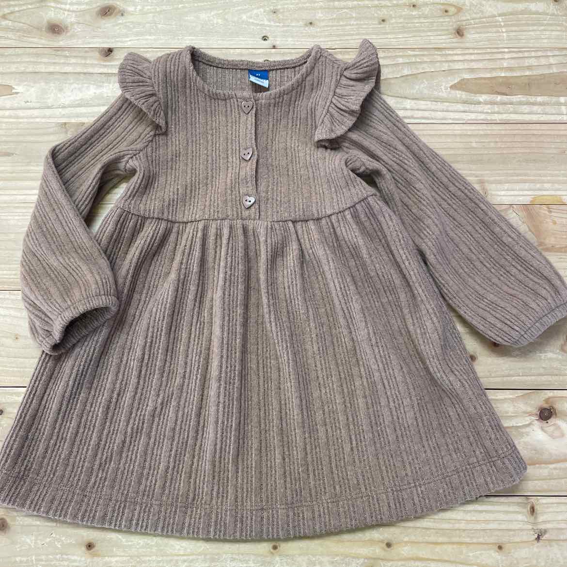 OLD NAVY BROWN RIBBED DRESS 2T