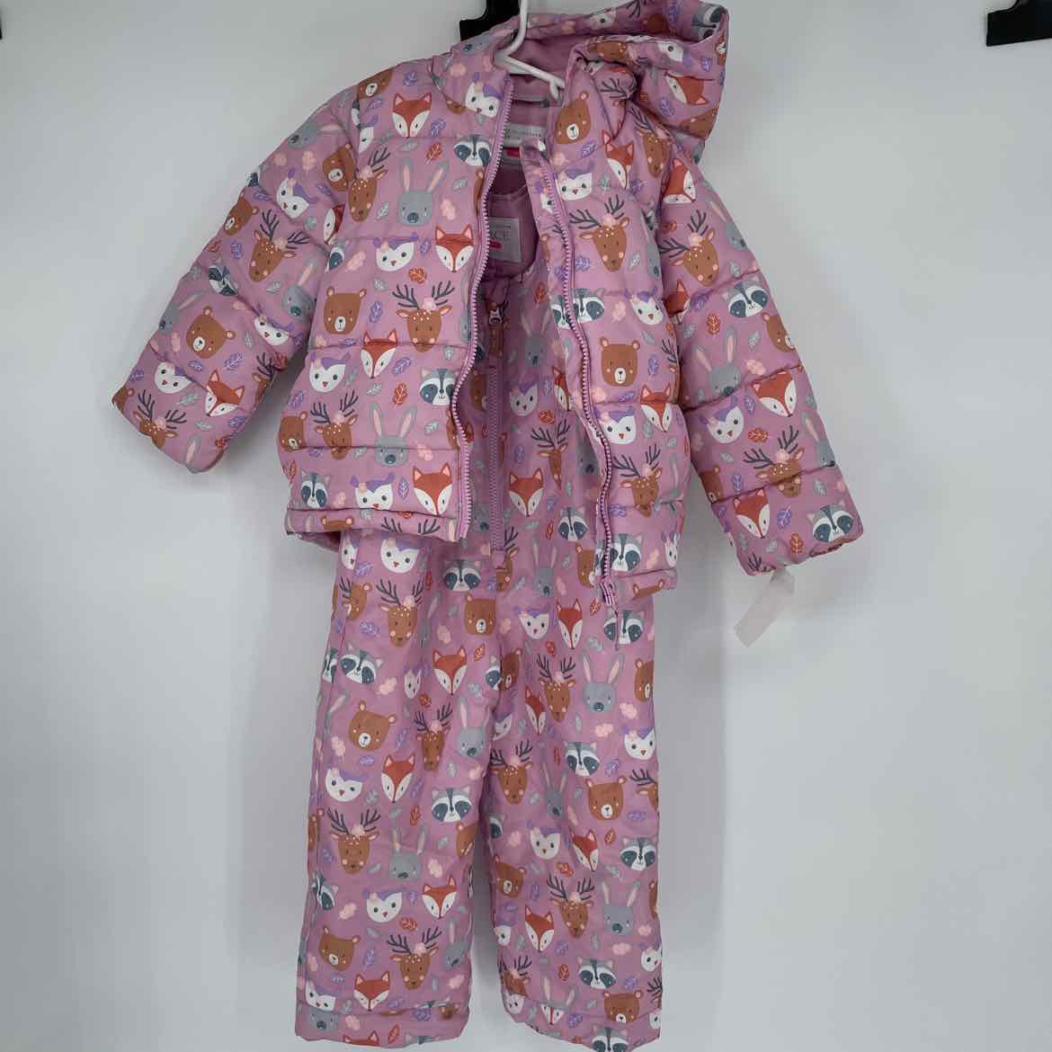 TCP PINK ANIMAL SNOW BIB/COAT SET 4T