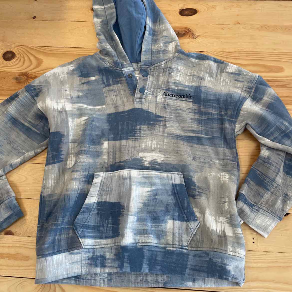 ABERCROMBIE PLAID HOODED PULLOVER 13/14