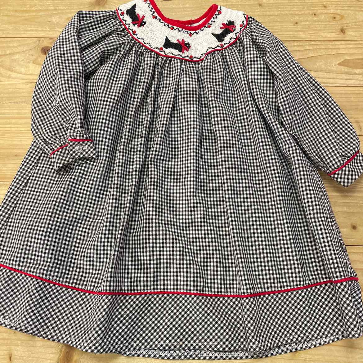 RARE EDITIONS SMOCKED SCOTTIE DOG DRESS 3T