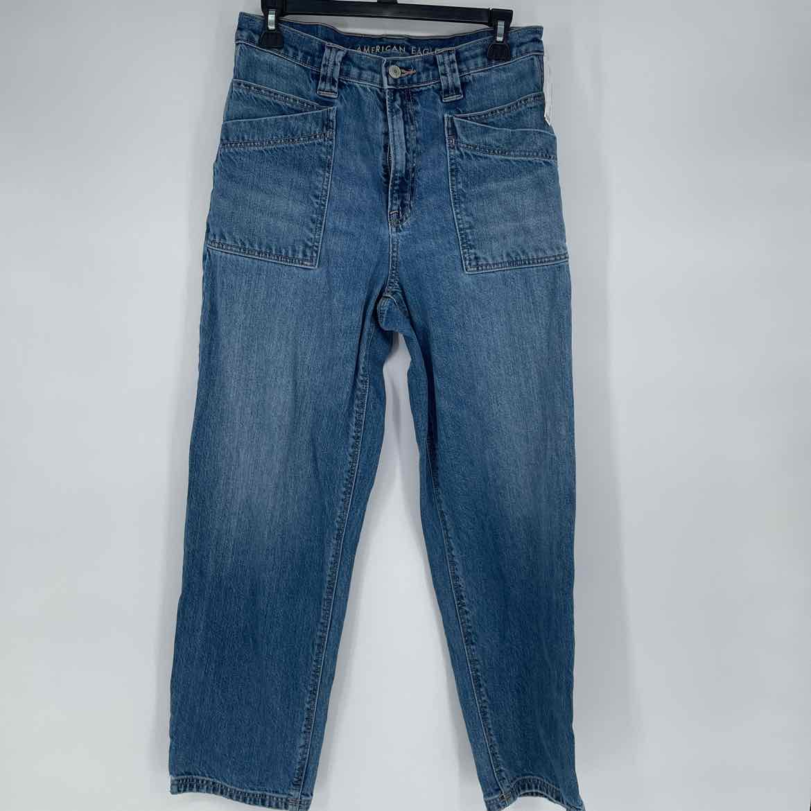 AMERICAN EAGLE SUPER HIGH RISE BAGGY STRAIGHT 8