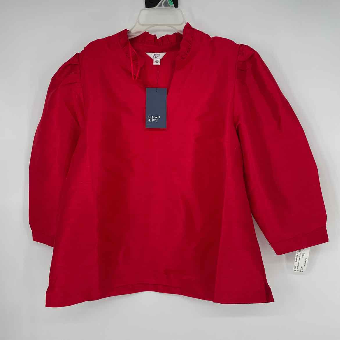 NEW! CROWN IVY POPOVER BLOUSE L