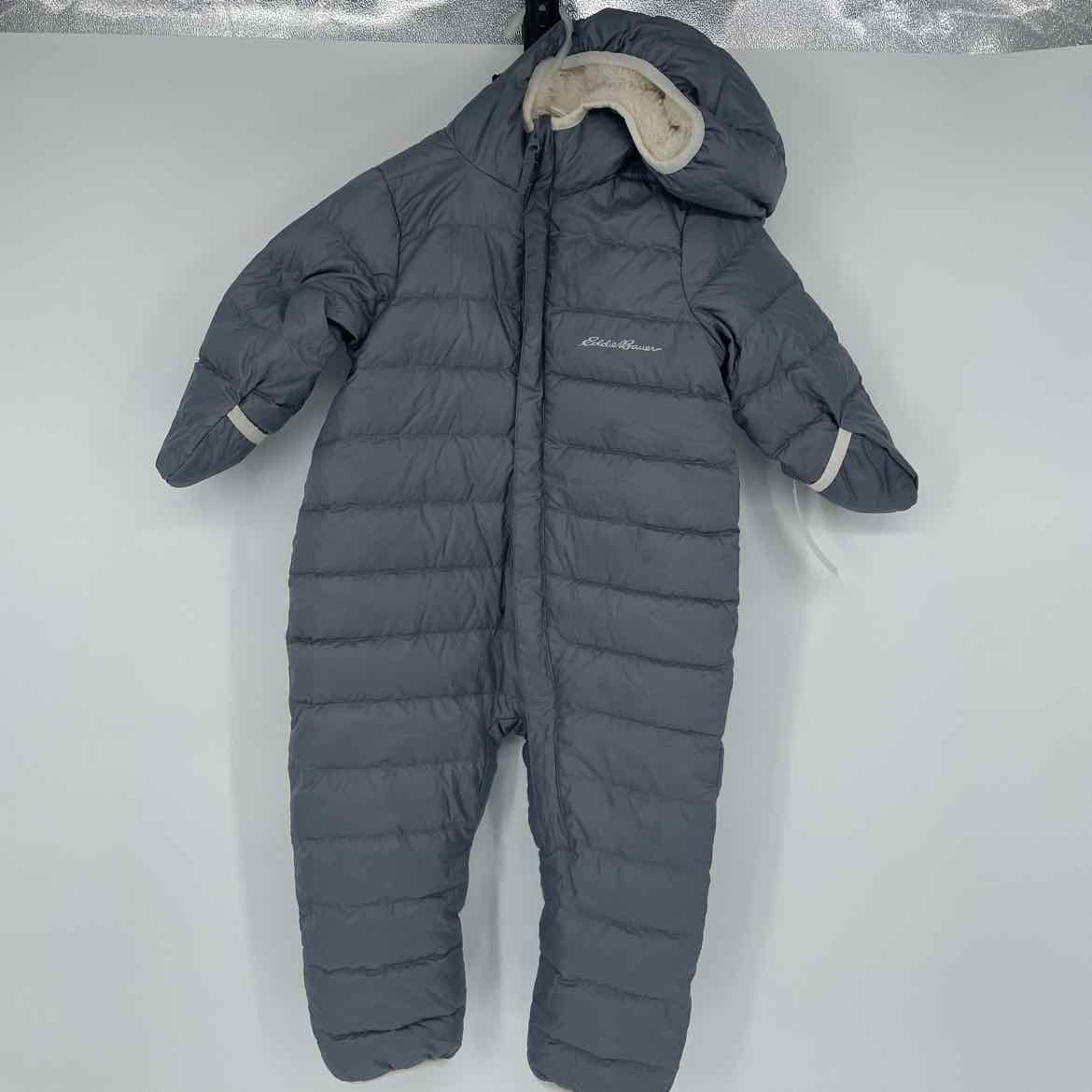 EDDIE BAUER GREY FLEECE LINED SNOW SUIT 12 MOS
