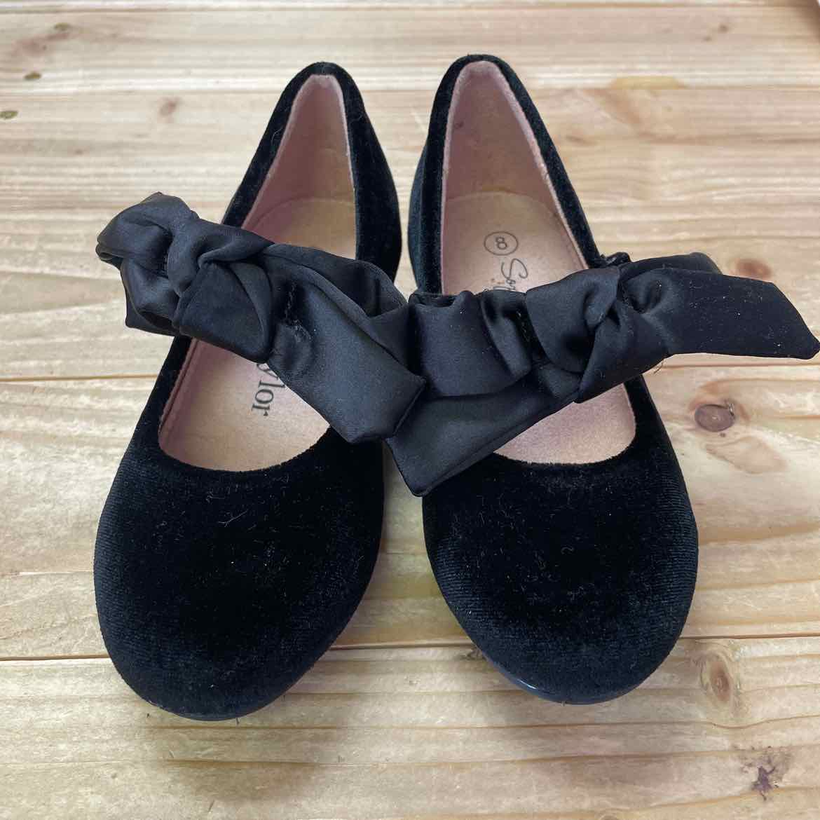 SOPHIA TAYLOR BLACK VELVET SHOES 8 TODDLER