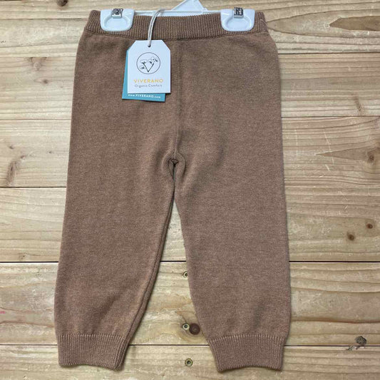 NEW! VIVERANO BROWN SWEATER KNIT PANTS 18-24 MOS