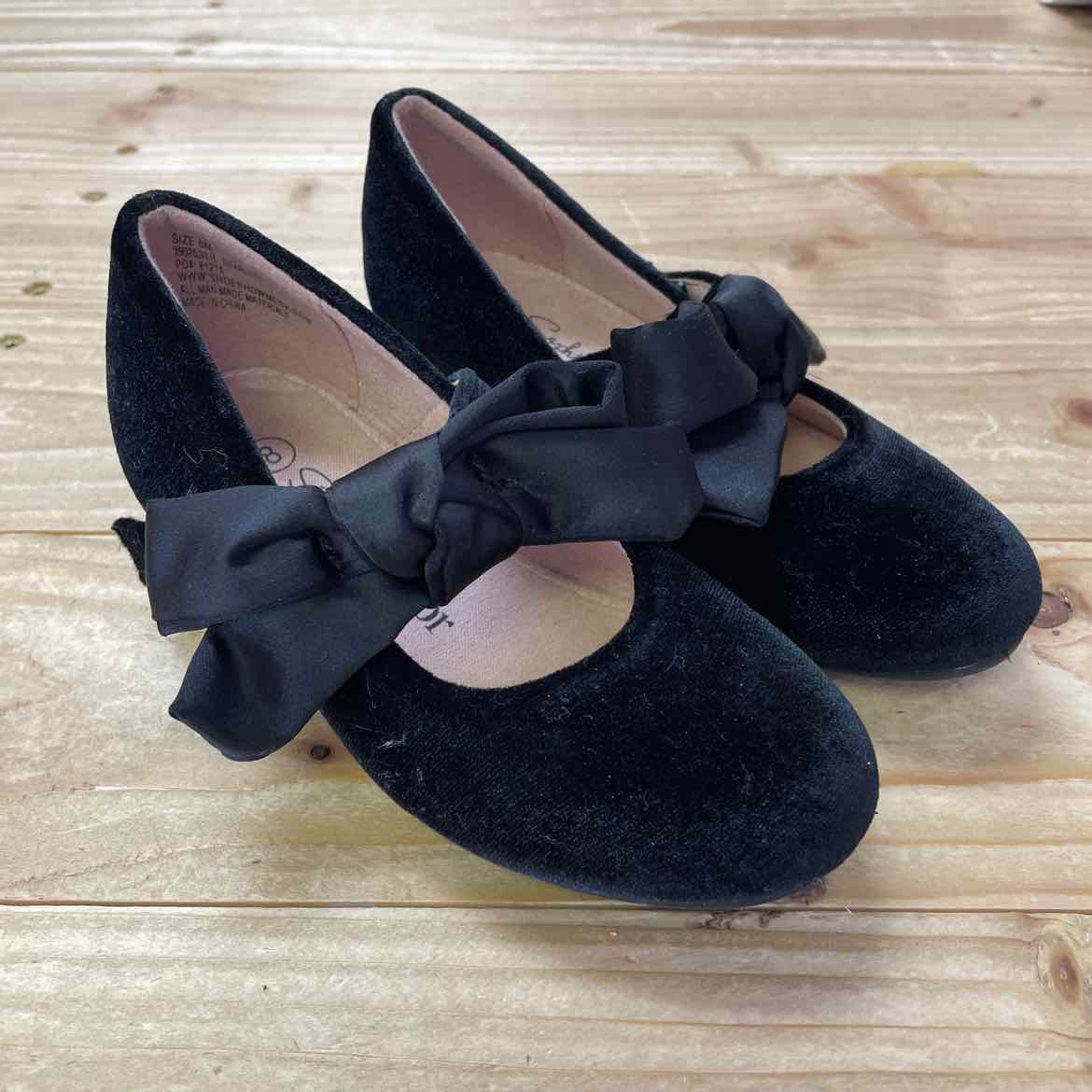 SOPHIA TAYLOR BLACK VELVET SHOES 8 TODDLER
