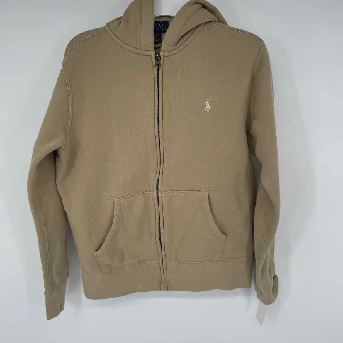 TAN ZIP FRONT HOODED JACKET 10-12