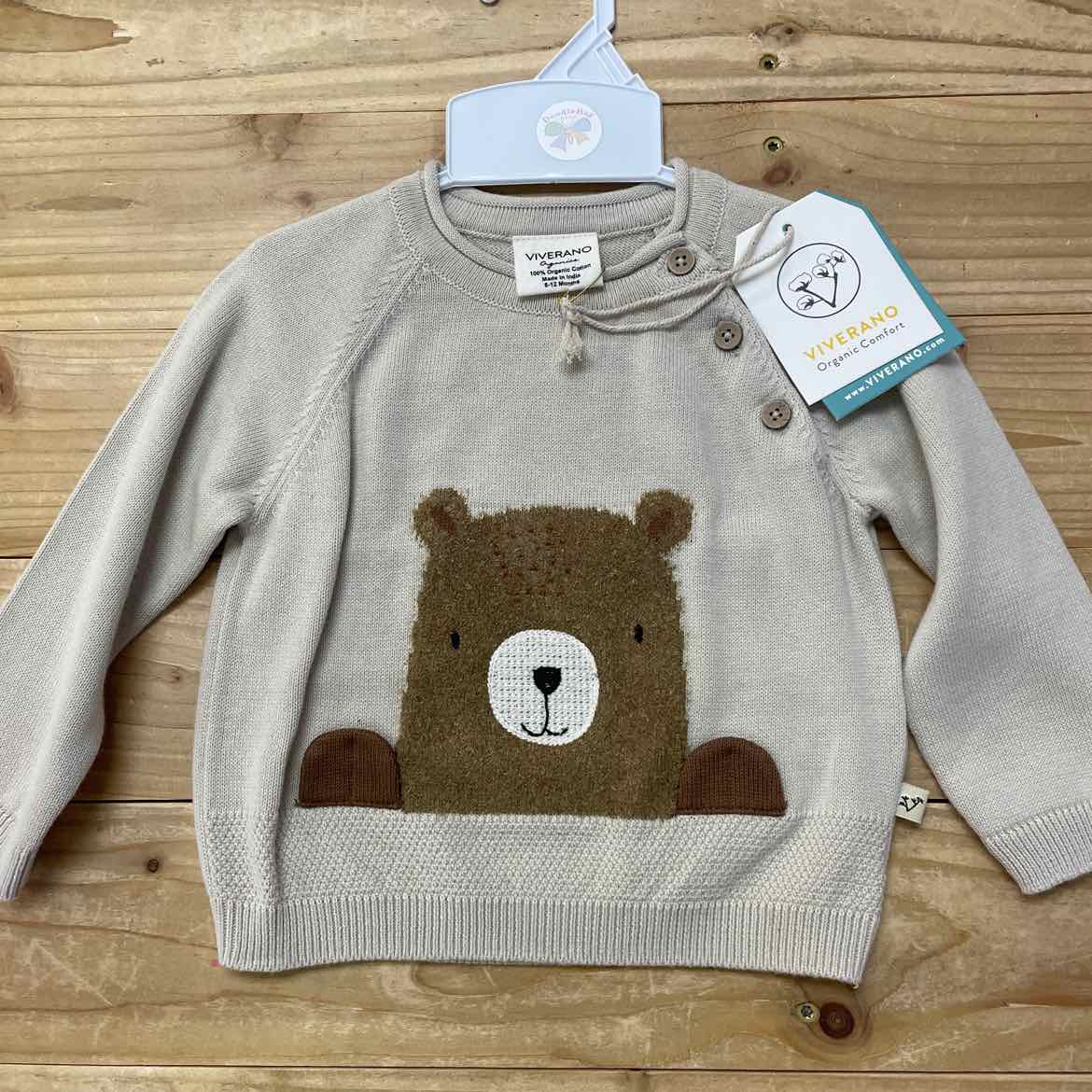 NEW! VIVERANO BEAR SWEATER 6-12 MOS