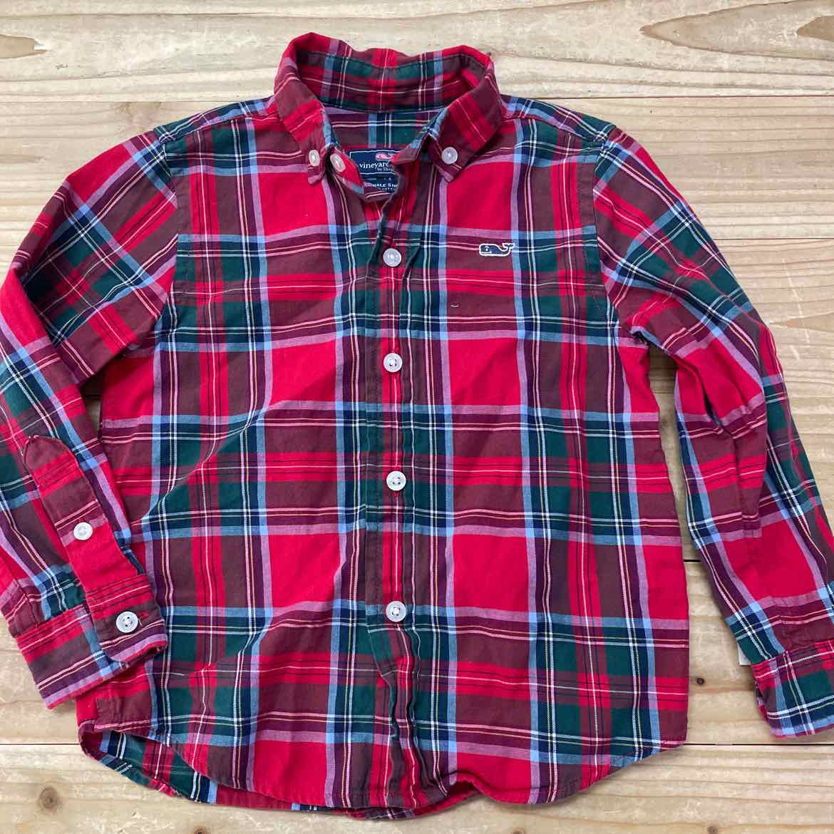 VINEYARD VINES RED PLAID SHIRT 2T