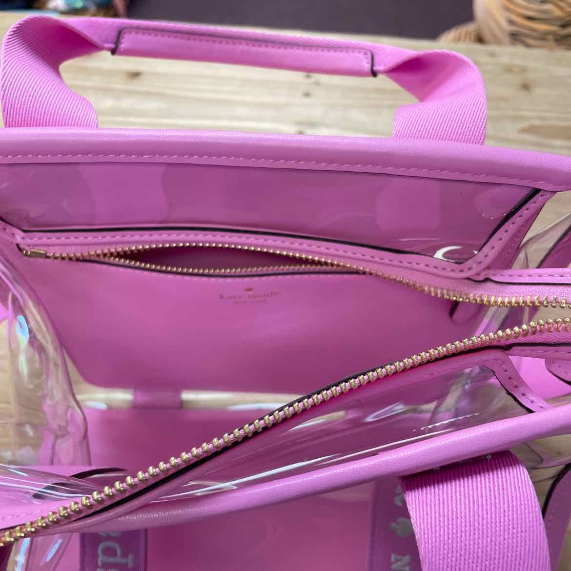 KATE SPADE CLEAR/PINK PURSE