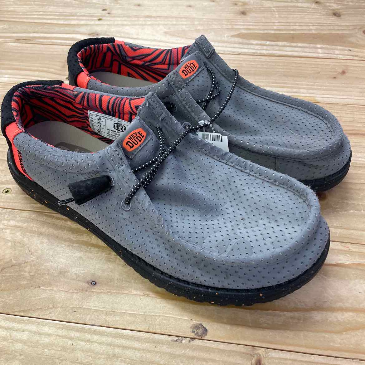 HEY DUDE WALLY GRAY SHOES 8 MENS