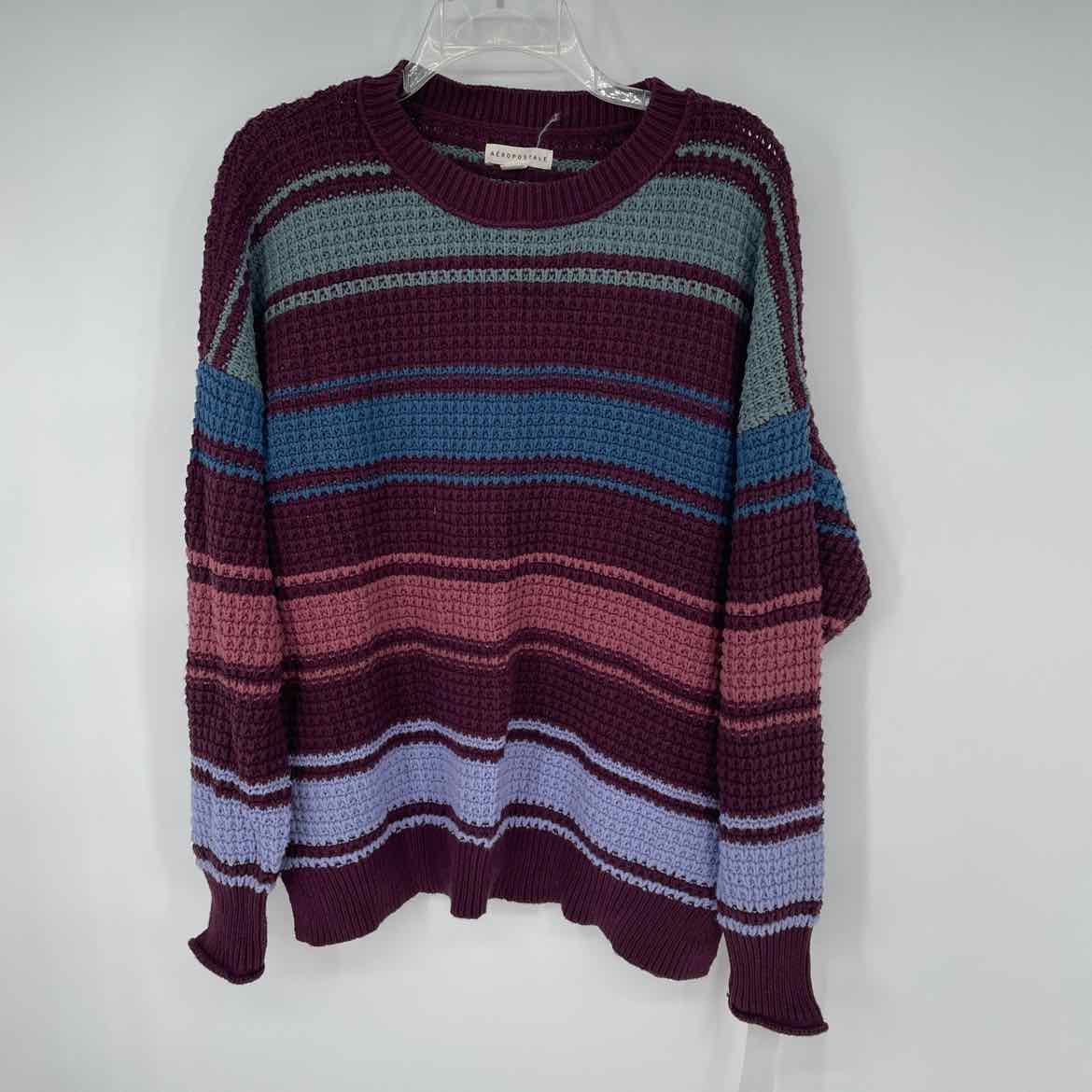 AEROPOSTALE WINE STRIPED SWEATER M