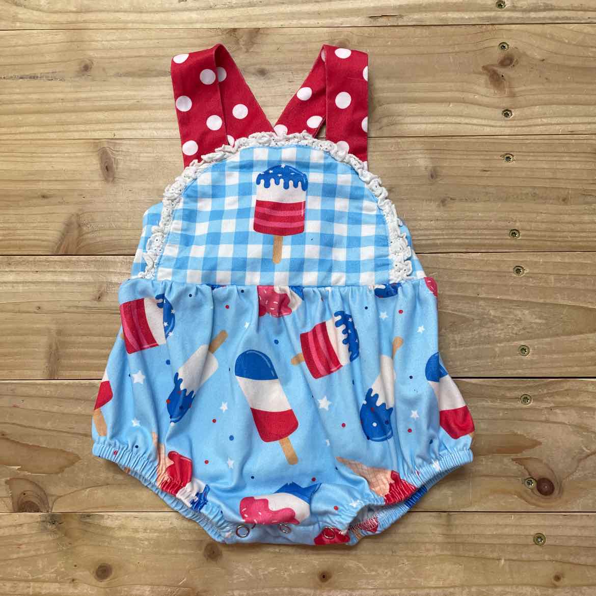 PATRIOTIC  BUBBLE 3-6 MOS