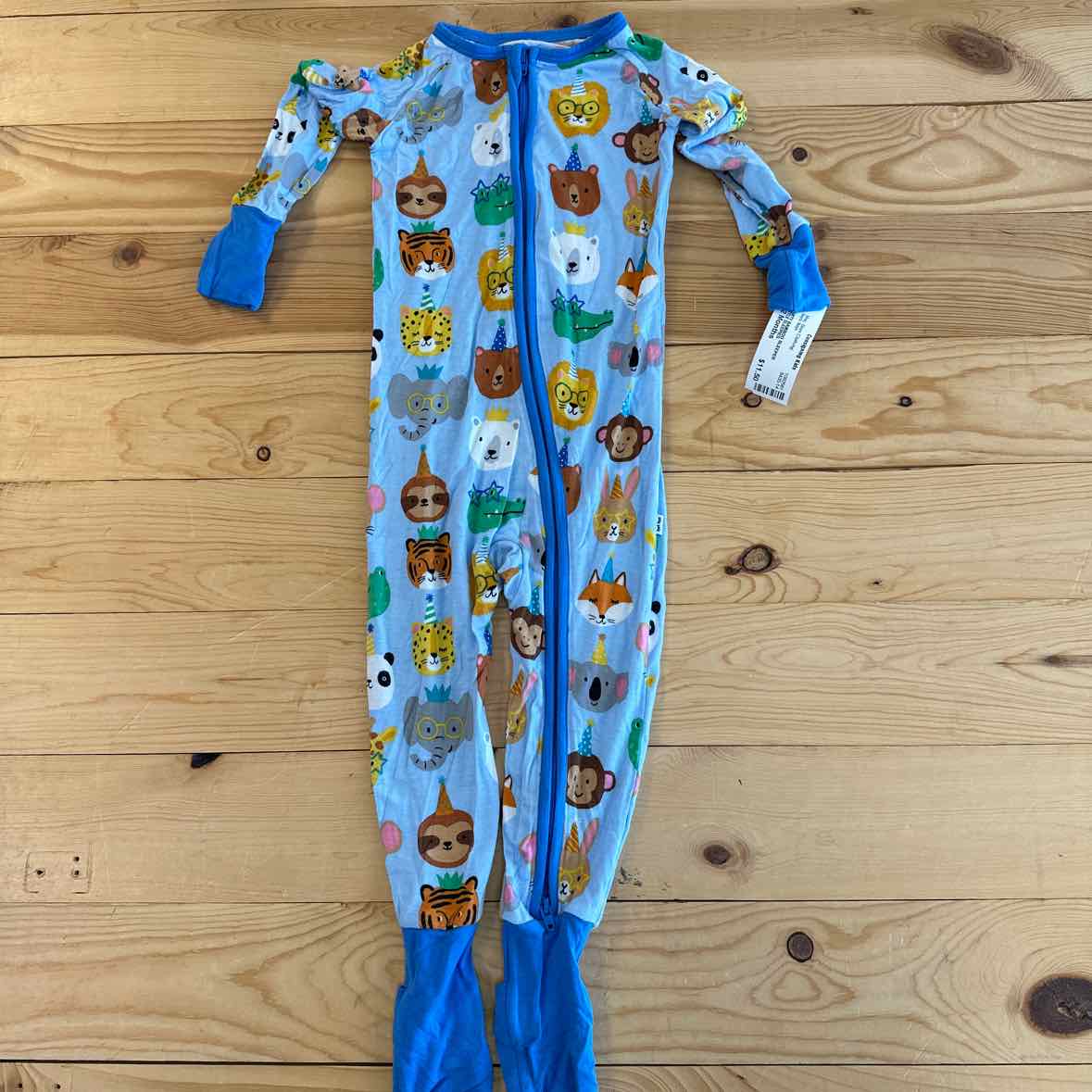 LITTLE SLEEPIES ANIMAL PARTY BAMBOO SLEEPER 12-18 MOS