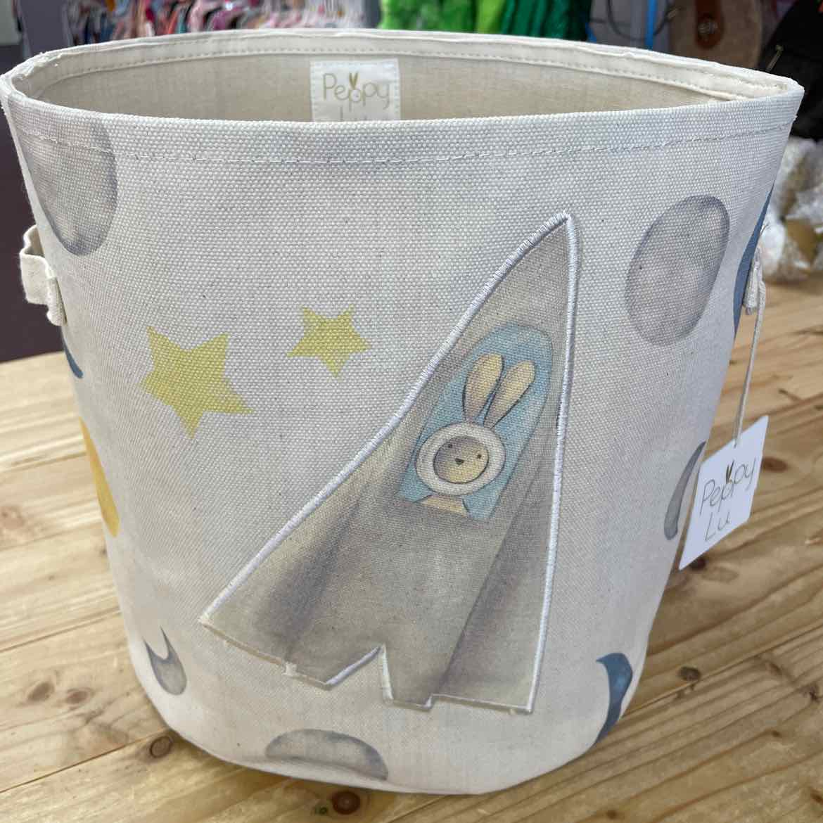 NEW! PEPPY LU SPACE AND ROCKET BABY STORAGE BIN