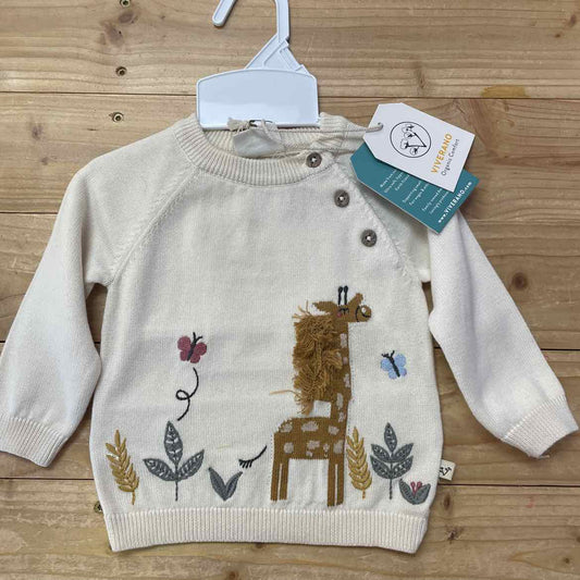 NEW! VIVERANO GIRAFFE SWEATER 0-3 MOS
