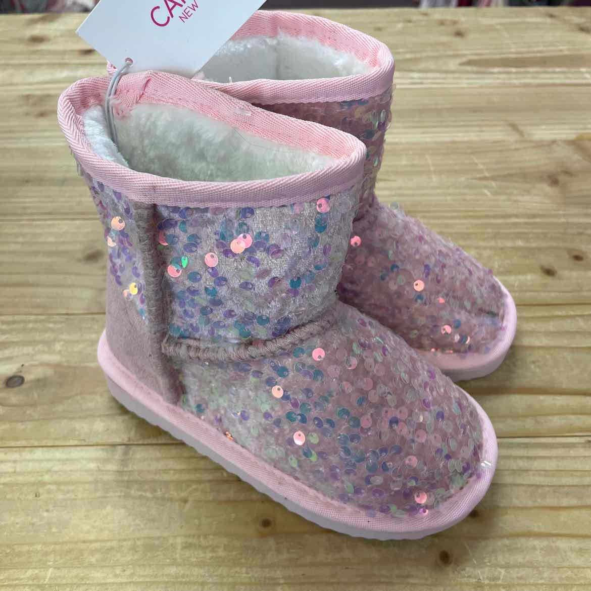 NEW! PINK SEQUIN BOOTS 11