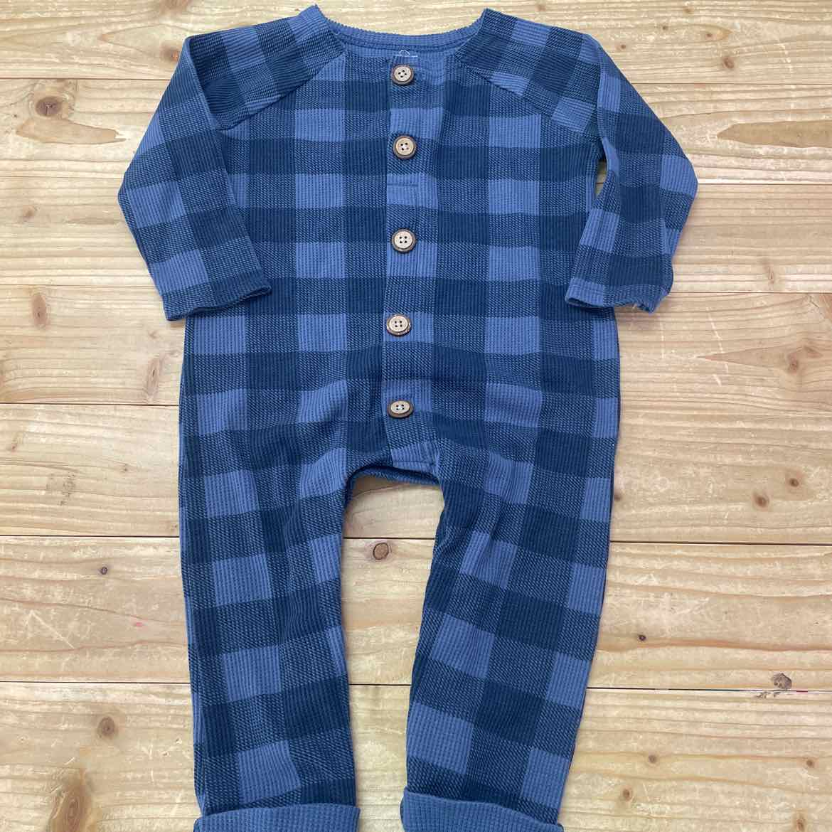 MUD PIE BLUE WAFFLE OUTFIT 12-18 MOS