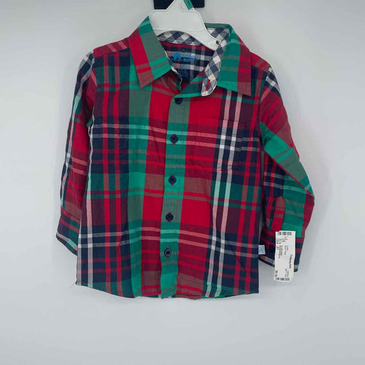 RUGGED BUTTS RED/GREEN PLAID SHIRT 2T