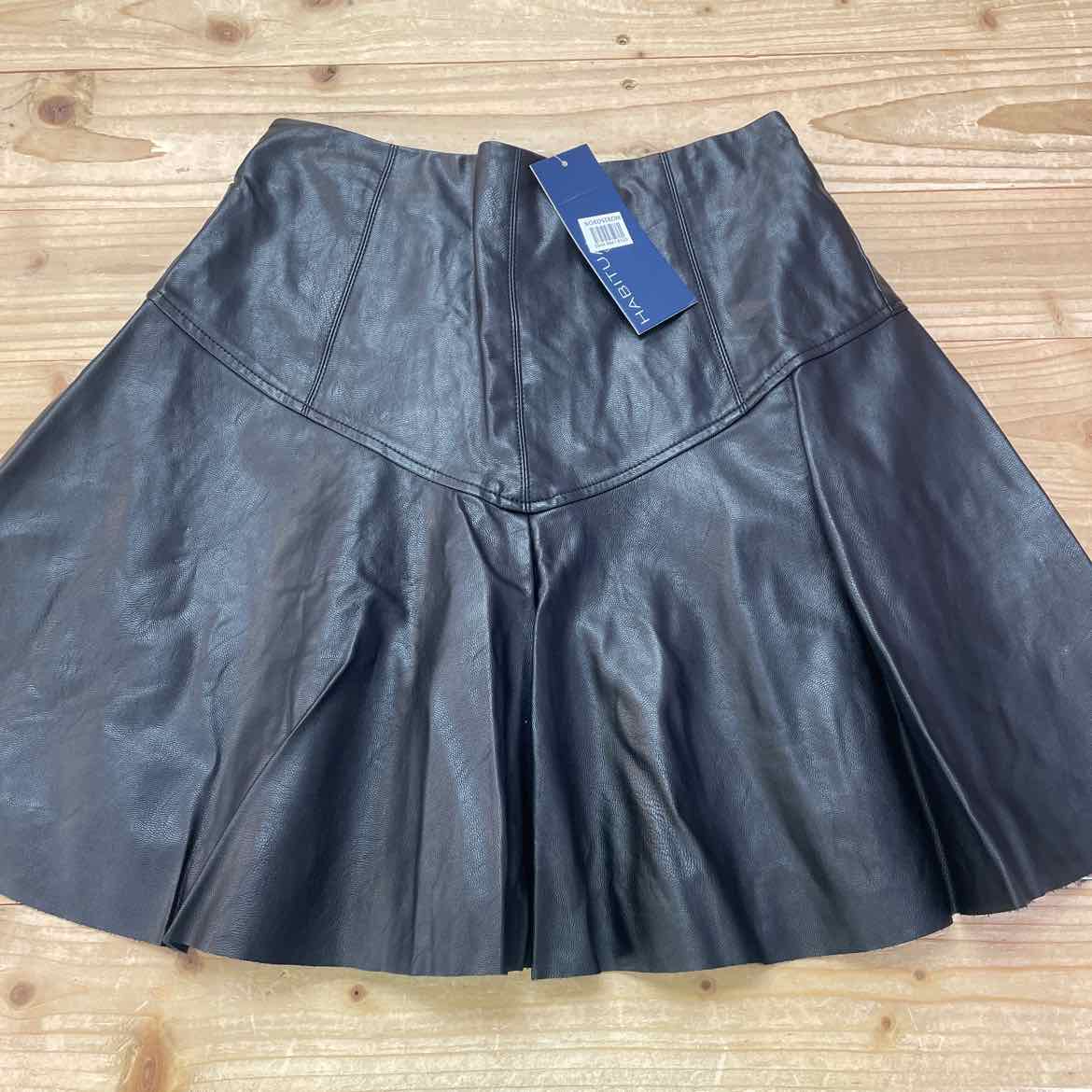 NEW! HABITUAL BLACK FAUX LEATHER SKIRT 14