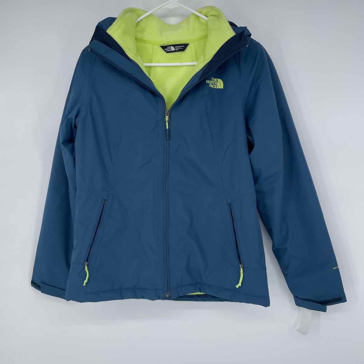 THE NORTH FACE BLUE/LIME 2-IN-1 COAT M